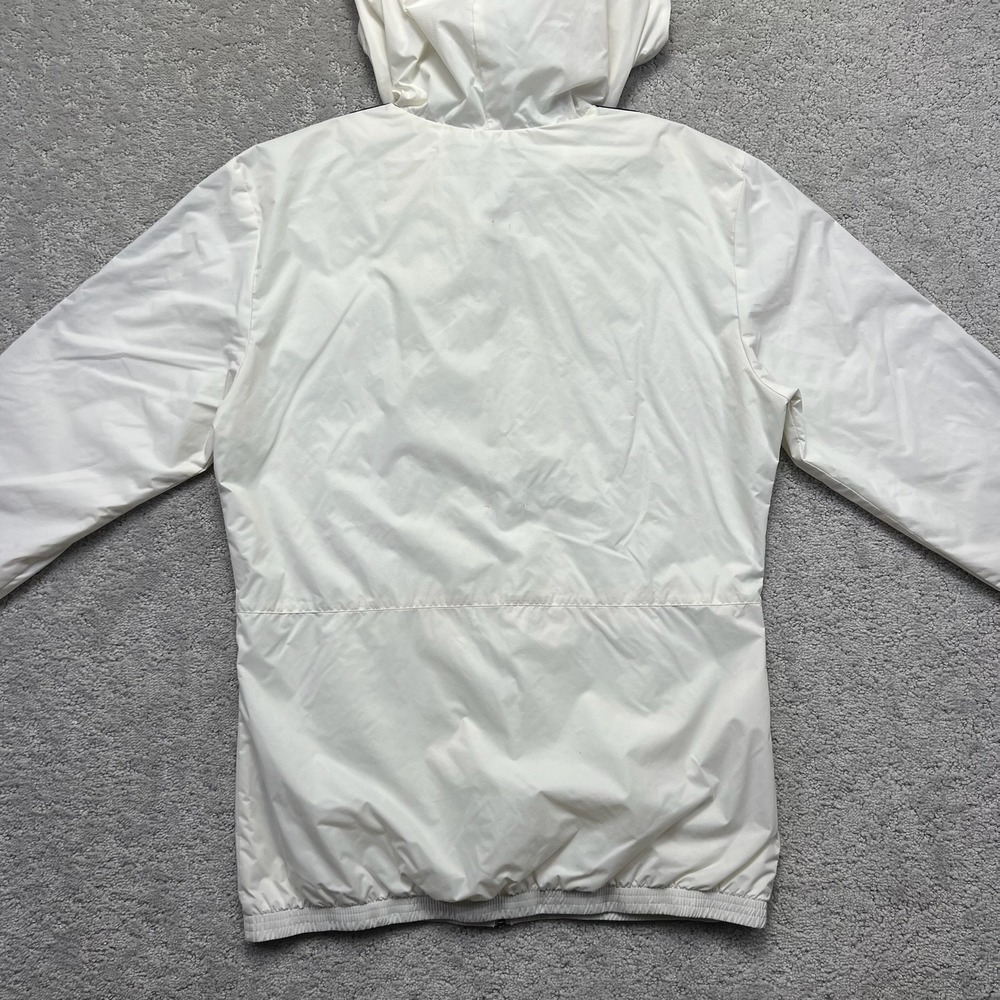 Adidas Jacket Mens S White Black Striped Full Zip Hooded Lightweight Windbreaker - Picture 13 of 16